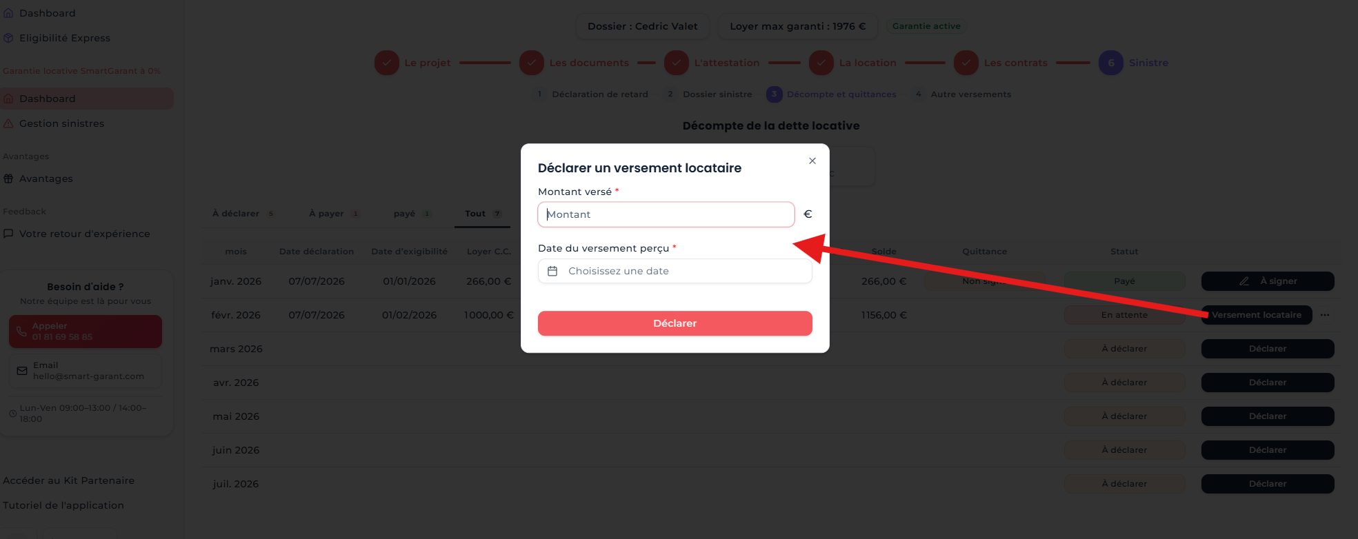 Tenant payments